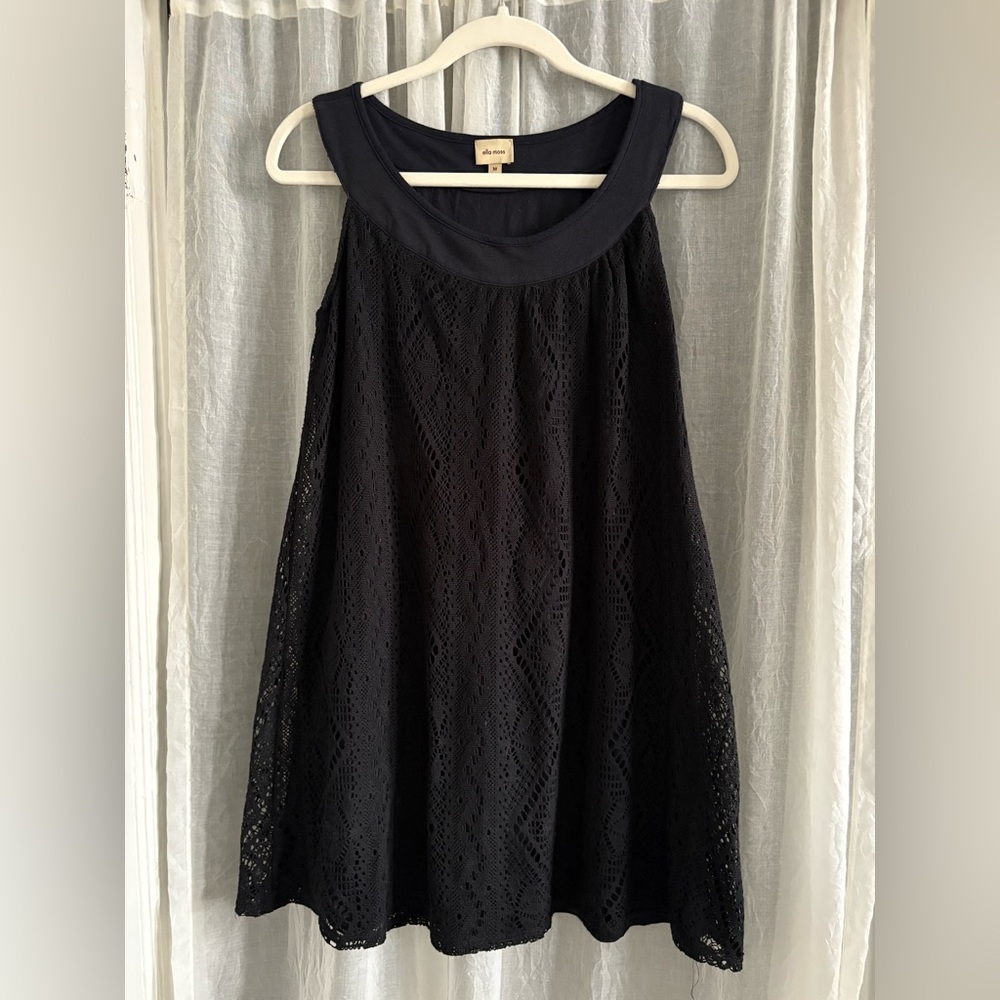 Ella Moss Black Lace Overlay Sleeveless dress size M